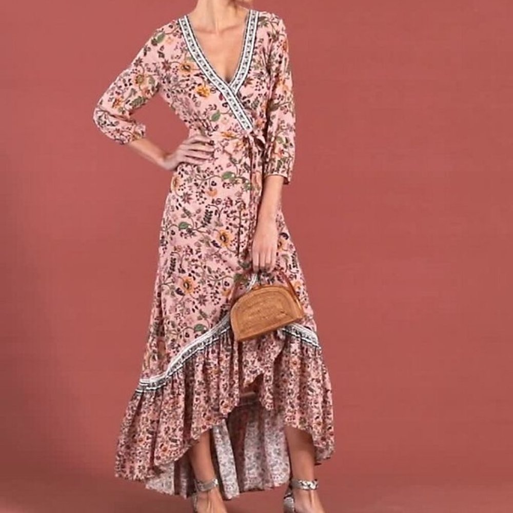 Anthropologie Floral Boho Maxi Dress